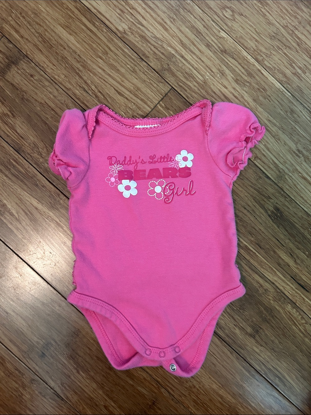 NFL Pink Baby One-Piece Bodysuit with Floral Graphic